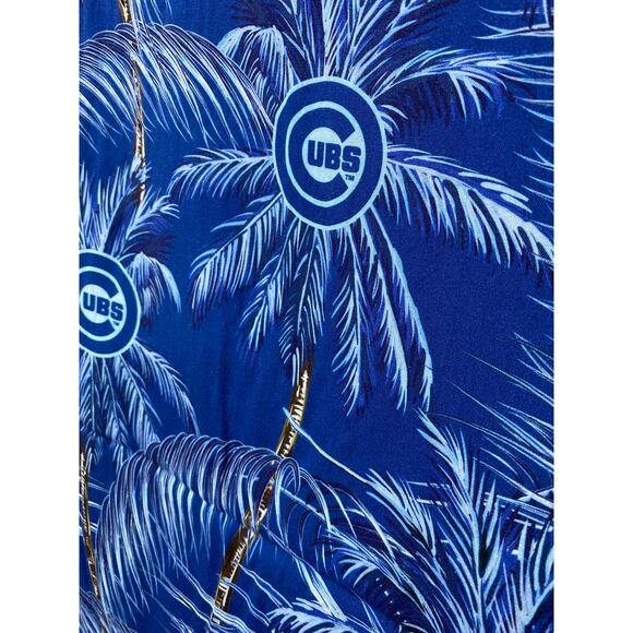 Chicago Cubs Hawaiian Tropical Flower Casual Short Sleeve Button Shirt Large - Picture 7 of 8